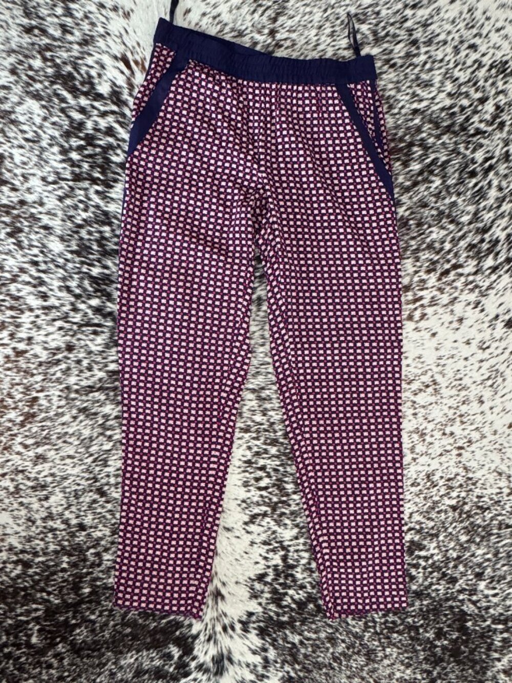 DKNY Purple Magenta Geometric Print Jogger Pants Size P